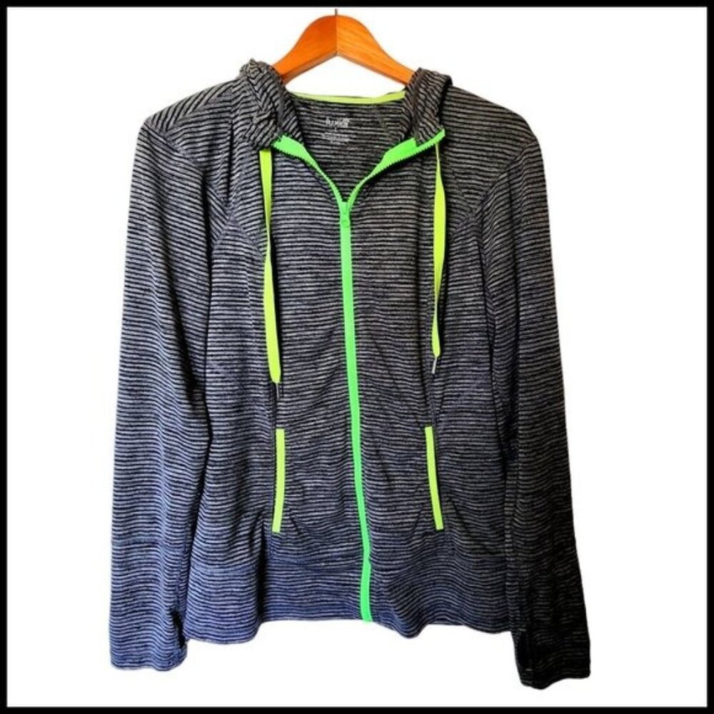Lukka Full Zip Stripe‎ Hooded Lightweight Running Activewear Jacket Size L Large